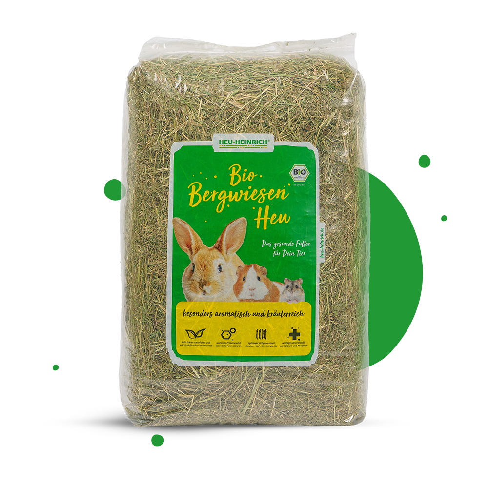 4 kg Bio-Bergwiesenheu von Heu-Heinrich im Beutel – aromatisches, kräuterreiches Futter für Kleintiere